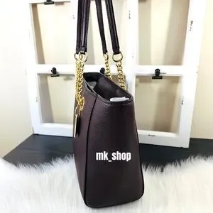 Coach turnlock chain tote oxblood deals